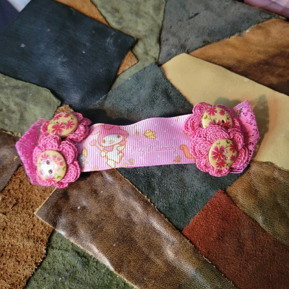 Kawaii Hello Kitty, My Melody Ribbon Barrette! Handmade!